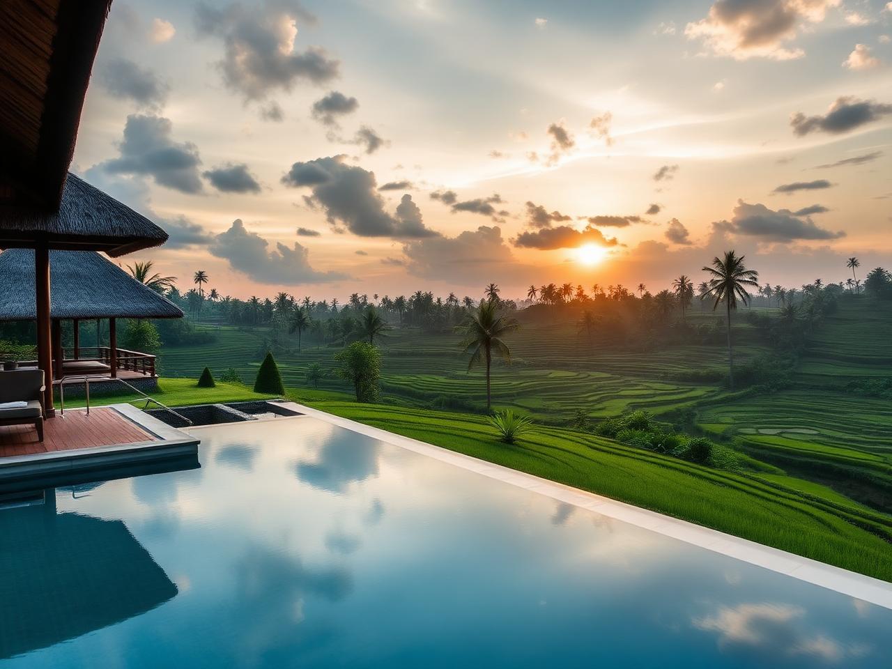 Jungle-edge infinity pool at first light