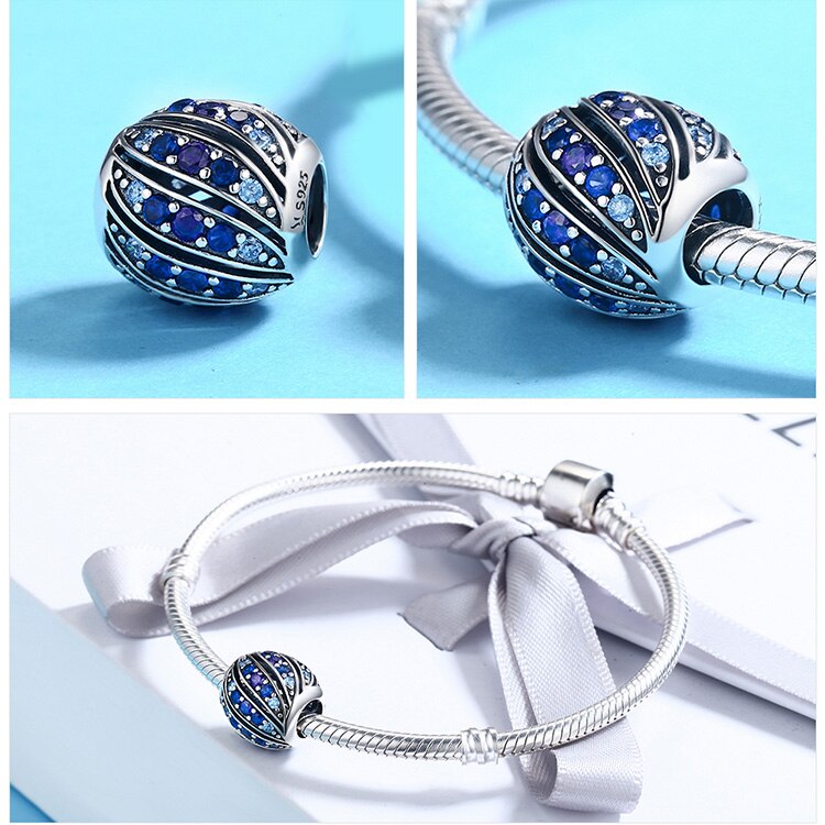 Sterling Silver Travelling Around The World, Blue Ocean Beads